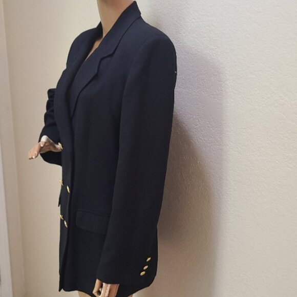 BROOKS BROTHERS DOUBLE-BREASTED BLAZER fitted jacket 100% WOOL COLLEGIATE sz 10 - Picture 4 of 7